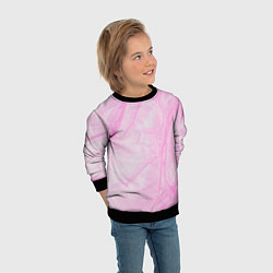 Свитшот детский Розовые разводы краска зефир, цвет: 3D-черный — фото 2