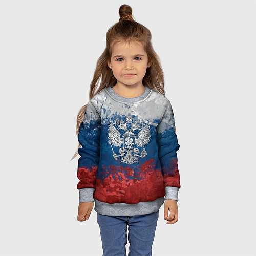 Детский свитшот Россия / 3D-Меланж – фото 4