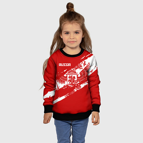 Детский свитшот Russia / 3D-Черный – фото 4