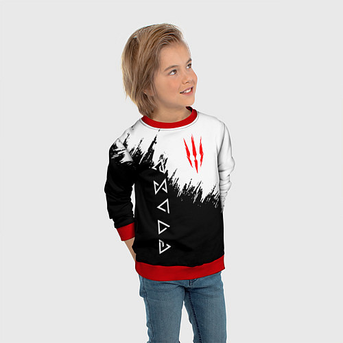 Детский свитшот The Witcher / 3D-Красный – фото 3