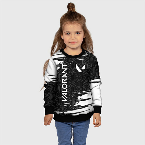Детский свитшот VALORANT ВАЛОРАНТ / 3D-Черный – фото 4