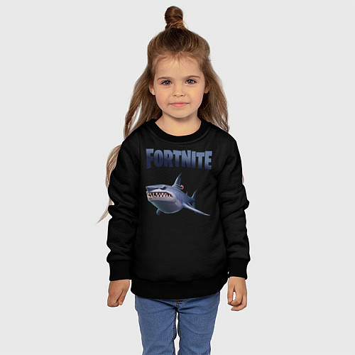 Детский свитшот Loot Shark Fortnite / 3D-Черный – фото 4