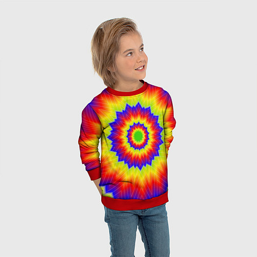 Детский свитшот Tie-Dye / 3D-Красный – фото 3