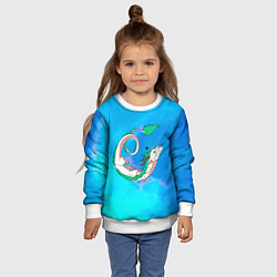 Свитшот детский Унесенные призраками Хаку, цвет: 3D-белый — фото 2