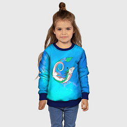 Свитшот детский Унесенные призраками Хаку, цвет: 3D-синий — фото 2