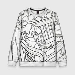 Свитшот детский Музыка, цвет: 3D-белый