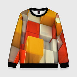 Свитшот детский КУБЫ 3D, цвет: 3D-черный