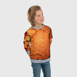 Свитшот детский Золотые 3D плиты, цвет: 3D-меланж — фото 2