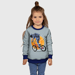 Свитшот детский Космический велосипедист Z, цвет: 3D-синий — фото 2