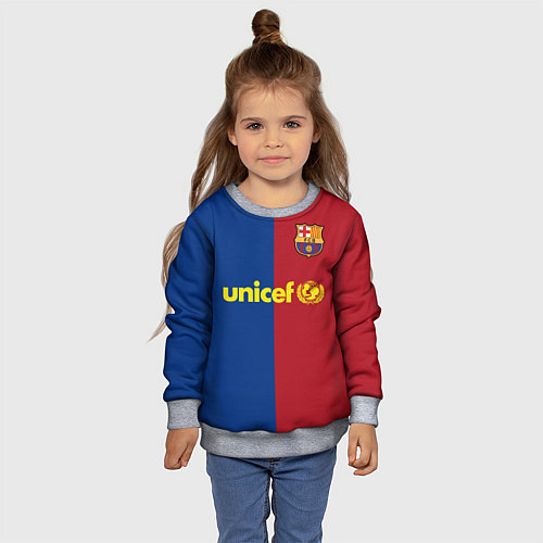 Детский свитшот Форма Barcelona Messi / 3D-Меланж – фото 4