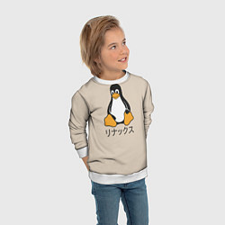 Свитшот детский Linux, цвет: 3D-белый — фото 2