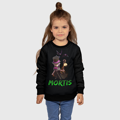 Детский свитшот Мортис Brawl Stars / 3D-Черный – фото 4
