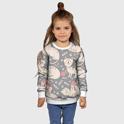 Свитшот детский Милые кошечки, цвет: 3D-белый — фото 2