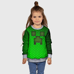 Свитшот детский Крипер из игры Minecraft, цвет: 3D-меланж — фото 2