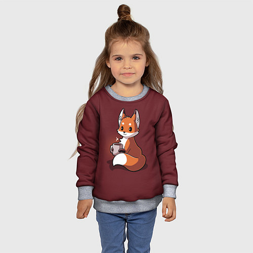 Детский свитшот Кофе любят не только люди / 3D-Меланж – фото 4