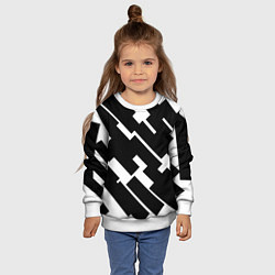 Свитшот детский ГЕОМЕТРИЯ,АБСТРАКЦИЯ,ПОЛОСЫ, цвет: 3D-белый — фото 2