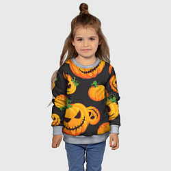 Свитшот детский Весёлые тыквы, цвет: 3D-меланж — фото 2