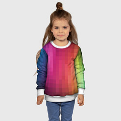 Свитшот детский Геометрия неоновая, цвет: 3D-белый — фото 2