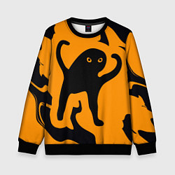 Свитшот детский Кот- мем, цвет: 3D-черный
