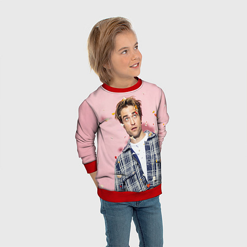 Детский свитшот ROBERT PATTINSON / 3D-Красный – фото 3
