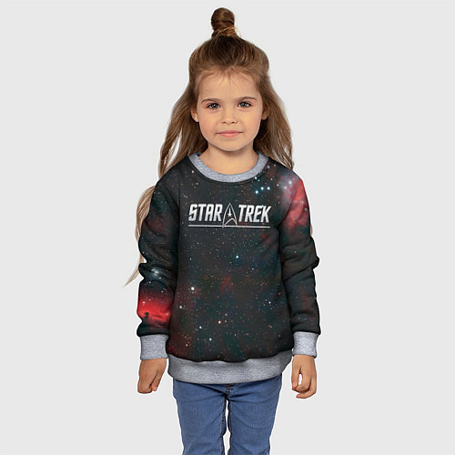 Детский свитшот Startrek iron logo and space / 3D-Меланж – фото 4