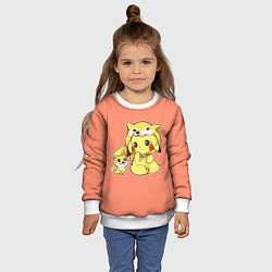 Свитшот детский Pikachu Pika Pika, цвет: 3D-белый — фото 2