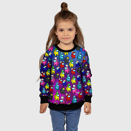 Детский свитшот AMONG US / 3D-Черный – фото 4