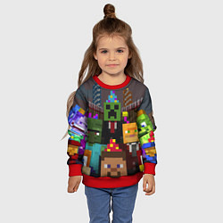 Свитшот детский Minecraft - characters - video game, цвет: 3D-красный — фото 2