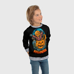 Свитшот детский Happy Halloween, цвет: 3D-меланж — фото 2