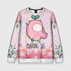 Свитшот детский Among Us girl, цвет: 3D-белый
