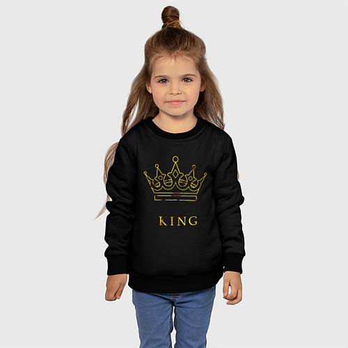 Детский свитшот KING / 3D-Черный – фото 4