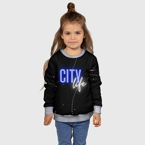 Детский свитшот City life / 3D-Меланж – фото 4