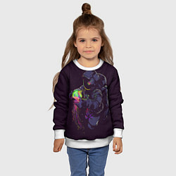Свитшот детский Медуза и космонавт, цвет: 3D-белый — фото 2