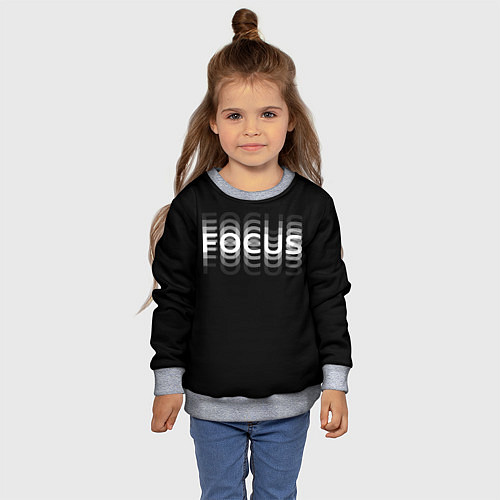 Детский свитшот FOCUS: WHITE / 3D-Меланж – фото 4