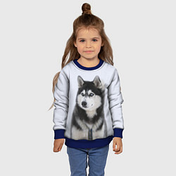 Свитшот детский ХАСКИ, цвет: 3D-синий — фото 2