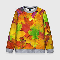 Свитшот детский Осенние листья, цвет: 3D-меланж