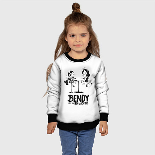 Детский свитшот Bendy And The Ink Machine / 3D-Черный – фото 4