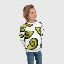 Свитшот детский Авокадо, цвет: 3D-белый — фото 2