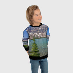 Свитшот детский Горное озеро, цвет: 3D-черный — фото 2