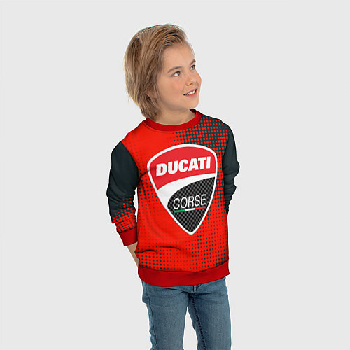 Детский свитшот Ducati Corse logo / 3D-Красный – фото 3