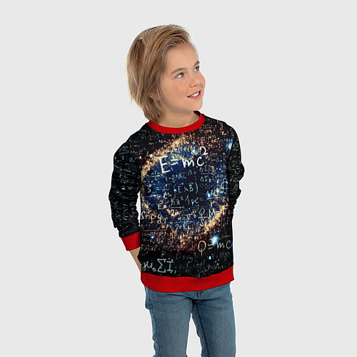 Детский свитшот Формула Вселенной / 3D-Красный – фото 3