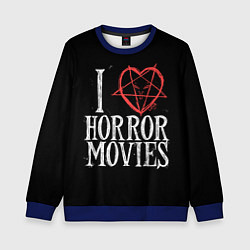 Свитшот детский I Love Horror Movies, цвет: 3D-синий