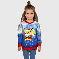 Свитшот детский НОВОГОДНИЙ ПИКАЧУ, цвет: 3D-красный — фото 2