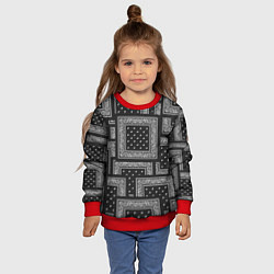 Свитшот детский 3D Бандана v black, цвет: 3D-красный — фото 2