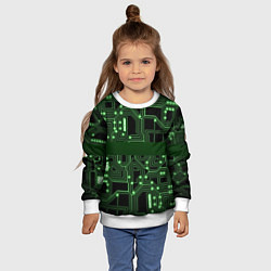 Свитшот детский Неоновая схема, цвет: 3D-белый — фото 2