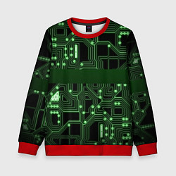 Свитшот детский Неоновая схема, цвет: 3D-красный