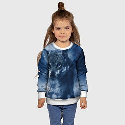 Свитшот детский Красивый волк, цвет: 3D-белый — фото 2