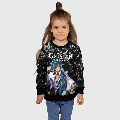Детский свитшот Enshin Impact / 3D-Черный – фото 4