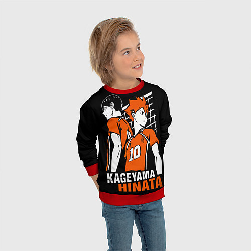 Детский свитшот Haikyuu Hinata Kageyama / 3D-Красный – фото 3