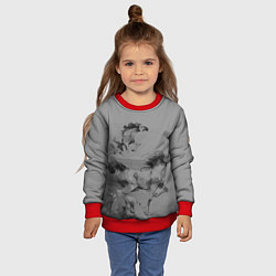 Свитшот детский Кони, цвет: 3D-красный — фото 2